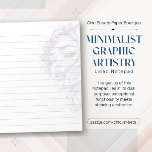 Minimalist Graphic Artistry Design Lined Notepad