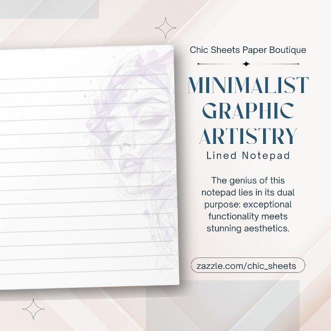 Minimalist Graphic Artistry Design Lined Notepad (Creator Uploaded)