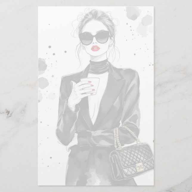 Minimalist Graphic Artistry Design Stationery (Front)