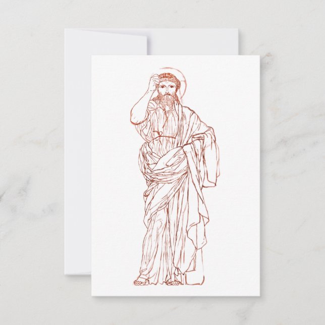 Minimalist Graphical Jesus Christ Holy Card (Front)