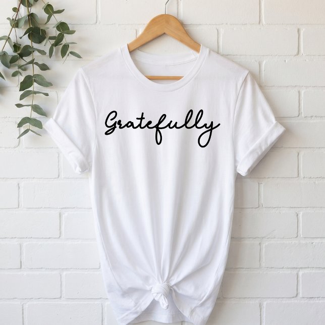 Minimalist Gratefully Signature Script Tri-Blend Shirt (Creator Uploaded)