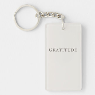 Minimalist Gratitude – Calm Typography Design Key Ring