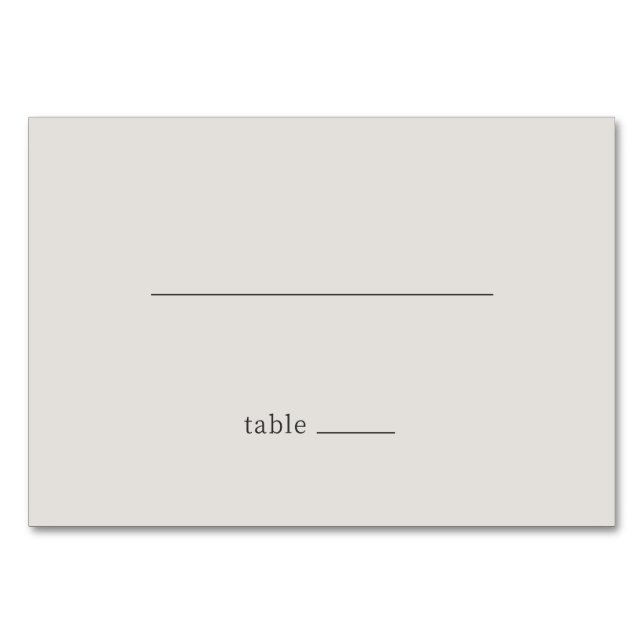 Minimalist Gray Line Art Table Number (Front)