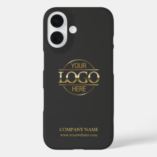 Minimalist Gray Promotional Company Business Logo iPhone 16 Case