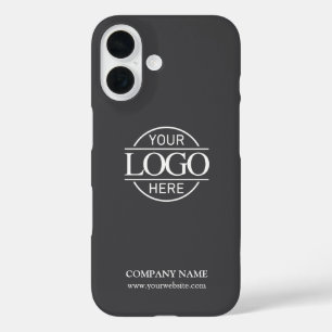 Minimalist Gray Promotional Company Business Logo iPhone 16 Case