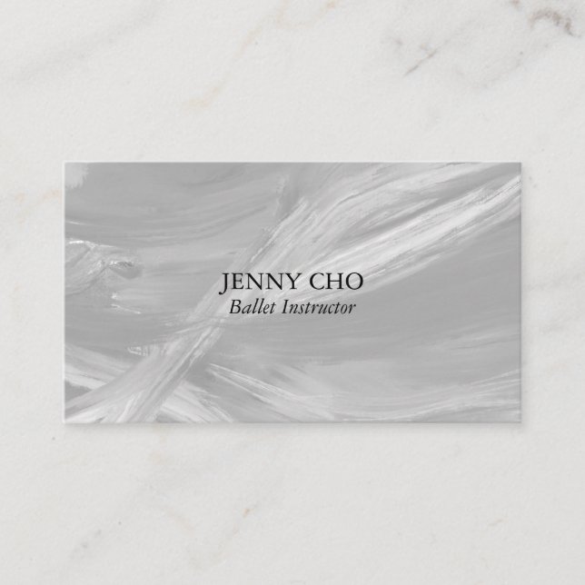 Minimalist grayscale  painting textured business card (Front)