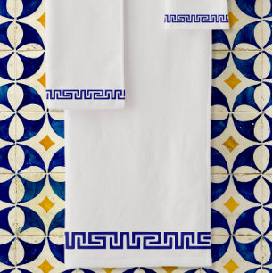 Minimalist Greek Pattern Customisable IV Bath Towel Set