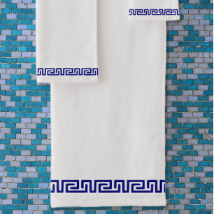 Minimalist Greek Pattern Customisable V Bath Towel Set