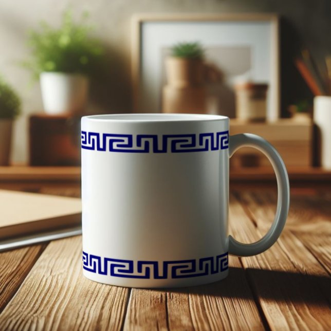 Minimalist Greek Pattern Customisable V Coffee Mug (Creator Uploaded)