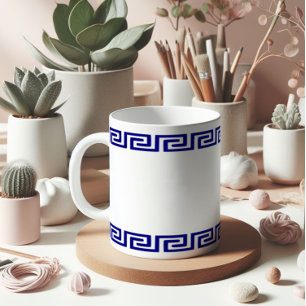 Minimalist Greek Pattern Customizable II Coffee Mug