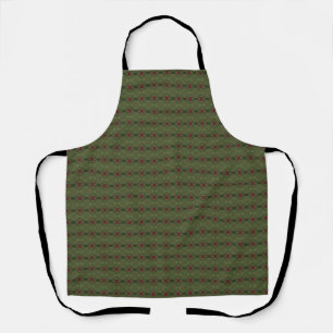 Minimalist Green and Red Seamless Pattern Apron