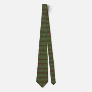Minimalist Green and Red Seamless Pattern Tie