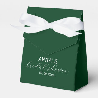 Minimalist Green and White Bridal Shower Favour Box