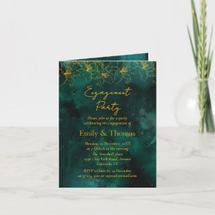 minimalist Green backdrop wedding engagement Invit Invitation