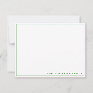 Minimalist Green Border Note Card