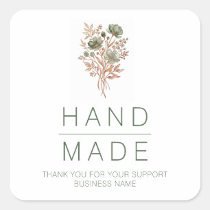 Minimalist Green Botanical Thank You Support TMF26 Square Sticker