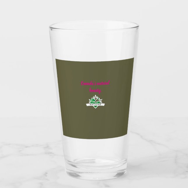Minimalist Green Canada Nature Logo Glass (Front)
