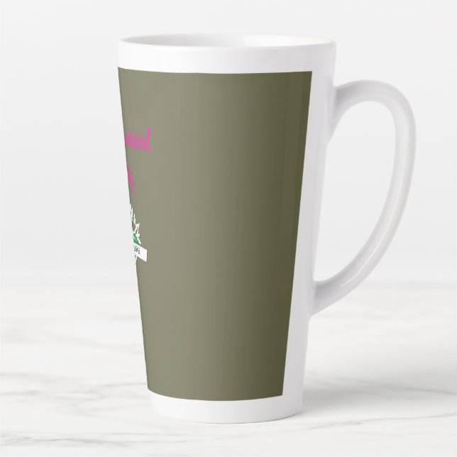 Minimalist Green Canada Nature Logo Latte Mug (Right)