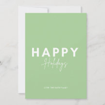 Minimalist Green Candy Happy Holidays Personalise
