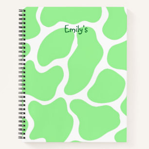 Minimalist Green Cow Print  Notebook