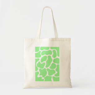 Minimalist Green Cow Print Tote Bag