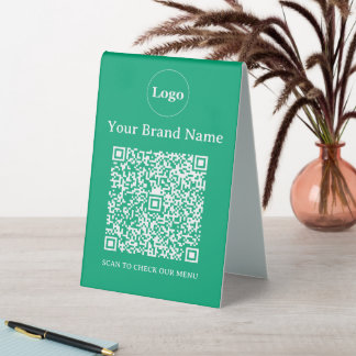 Minimalist Green Custom Business Logo and QR Code