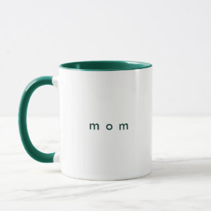 Minimalist Green Custom Text Mum White Mug
