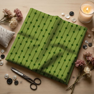 Minimalist Green Dot Stripe Pattern Geometric Fabric
