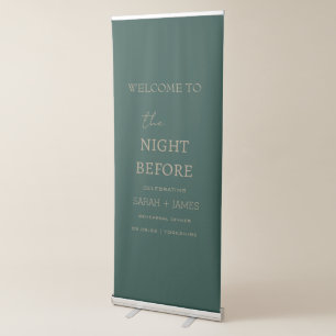Minimalist Green Emerald Dinner Welcome Backdrop Retractable Banner