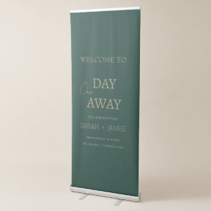 Minimalist Green Emerald One Day Away Welcome  Retractable Banner