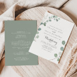 Minimalist Green Eucalyptus Front & Back Wedding Invitation<br><div class="desc">This minimalist green eucalyptus front and back wedding invitation is perfect for a rustic wedding. The design features watercolor elegant green eucalyptus leaves.

Save paper by including more details on the back of the invitation instead of on a separate enclosure card.</div>