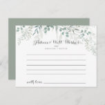 Minimalist Green Eucalyptus Wedding Advice Card<br><div class="desc">This minimalist green eucalyptus wedding advice card is perfect for a modern wedding. The design features watercolor elegant green eucalyptus leaves.

These cards are perfect for a wedding,  bridal shower,  baby shower,  graduation party & more. Personalise the cards with the names of the bride and groom,  parents-to-be or graduate.</div>