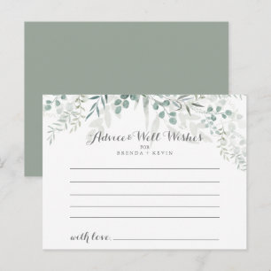 Minimalist Green Eucalyptus Wedding Advice Card