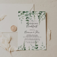 Minimalist Green Eucalyptus Wedding Breakfast