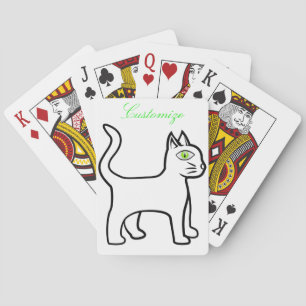 Minimalist Green-eye Cat Thunder_Cove Playing Cards