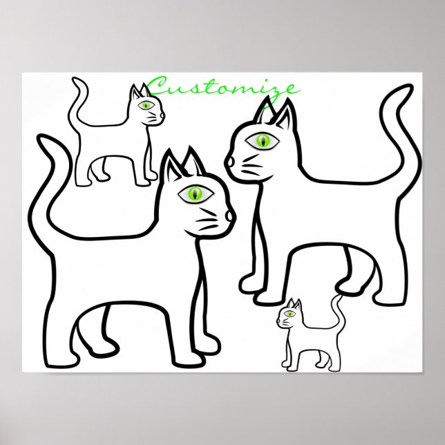 Minimalist Green-eye Cat Thunder_Cove Poster (Front)
