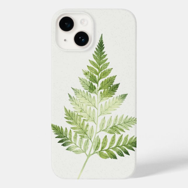 Minimalist Green Fern Botanical Illustration Case-Mate iPhone Case (Back)