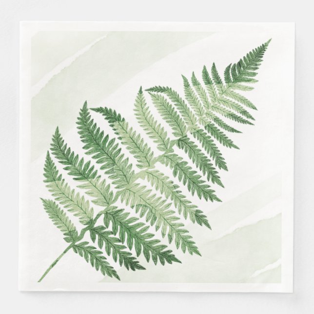 Minimalist Green Fern Napkin (Front)