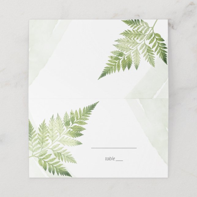 Minimalist Green Fern  Place Card (Outside Unfolded)