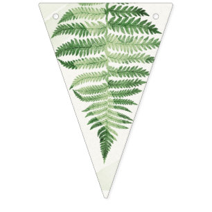 Minimalist Green Fern Wedding Decor Bunting
