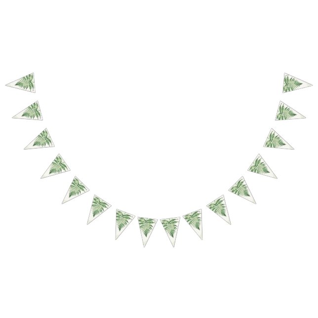 Minimalist Green Fern Wedding Decoration Bunting (All)