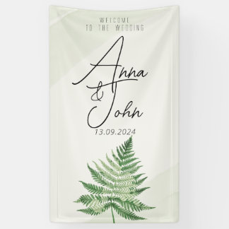 Minimalist Green Fern Wedding Sign