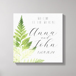 Minimalist Green Fern Wedding Sign