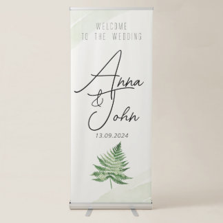 Minimalist Green Fern Wedding Sign