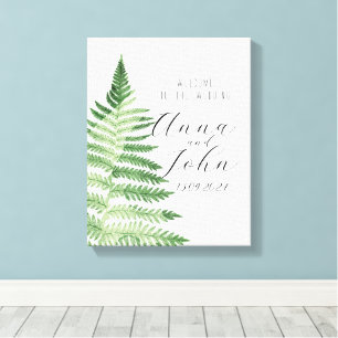 Minimalist Green Fern Wedding Sign