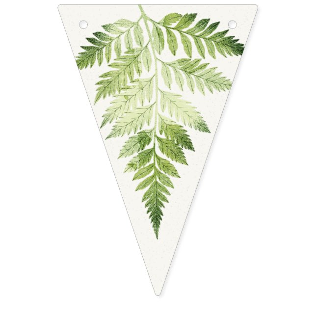 Minimalist Green Ferns Party Decoration Flags (First Flag)
