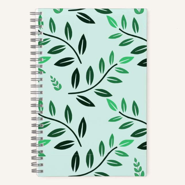 Minimalist Green Foliage Journal Botanical Nature (Front)