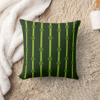 Minimalist Green Geometric Dots and Stripes Cushion