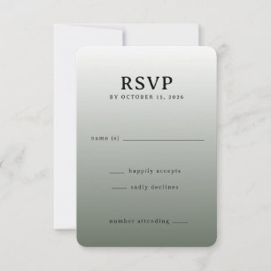 Minimalist Green Gradient RSVP Card