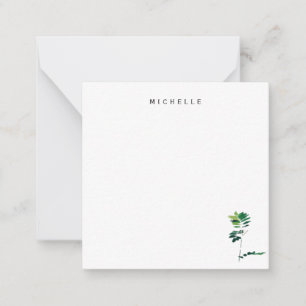 Minimalist Green Hand Crafted Fern Personalised Card